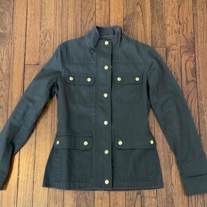 J. Crew Olive  Utility Jacket with Gold Accents size xxs